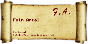 Fein Antal névjegykártya